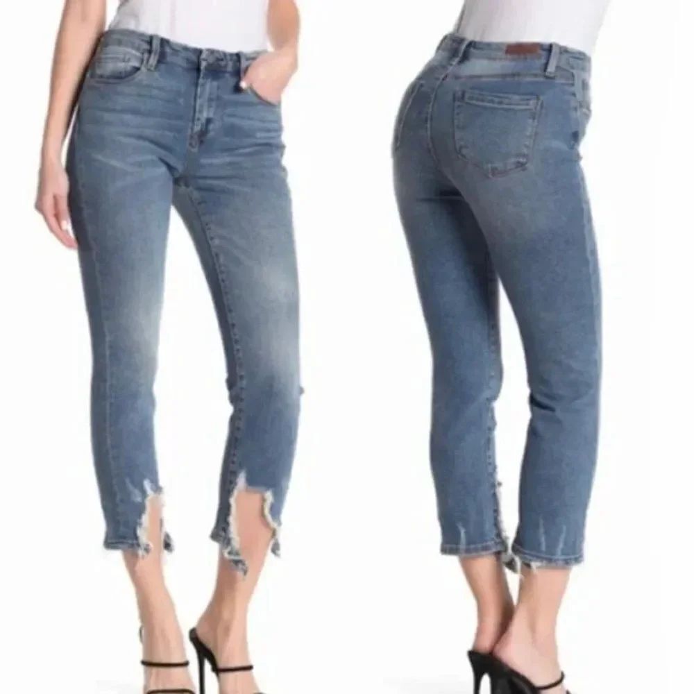 Blank NYC ‘The Madison High Rise Crop’ Distressed Raw Hem Cropped Jean - size 27